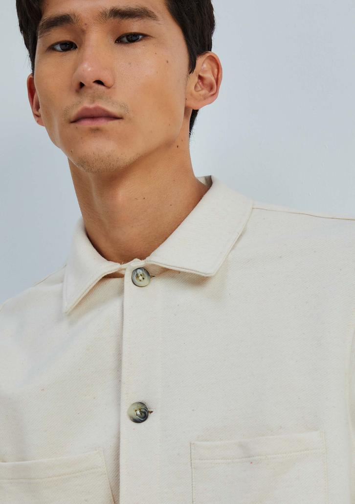 Camisa Manga Longa Off White Hering Texturizada