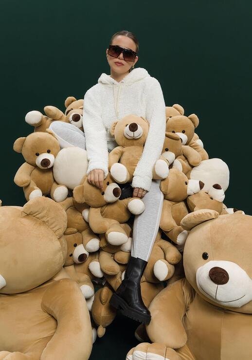 oversized teddy moletom com capuz
