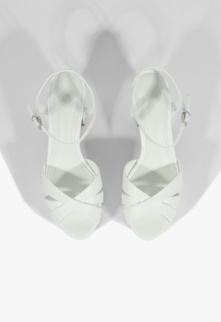 Sandália Keefa Meia Pata Couro Branco