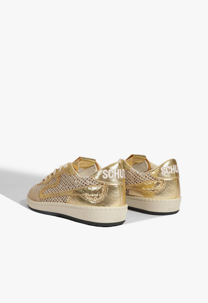 Tênis Tela Camurça Dourado