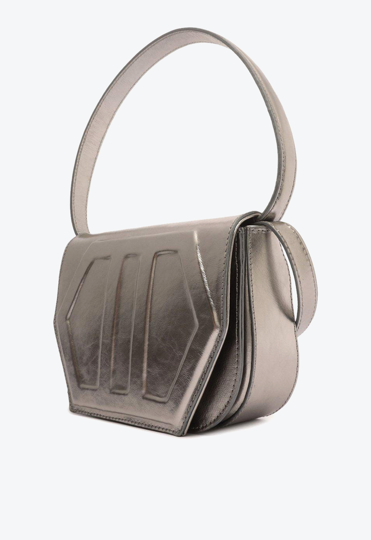 Bolsa Prateada Arezzo Tiracolo Couro Ashley Média
