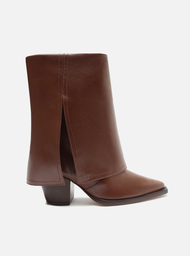 Bota Marrom Arezzo Couro Cano Médio Capa