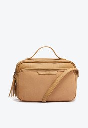 Bolsa Tiracolo Média Franjas Bege