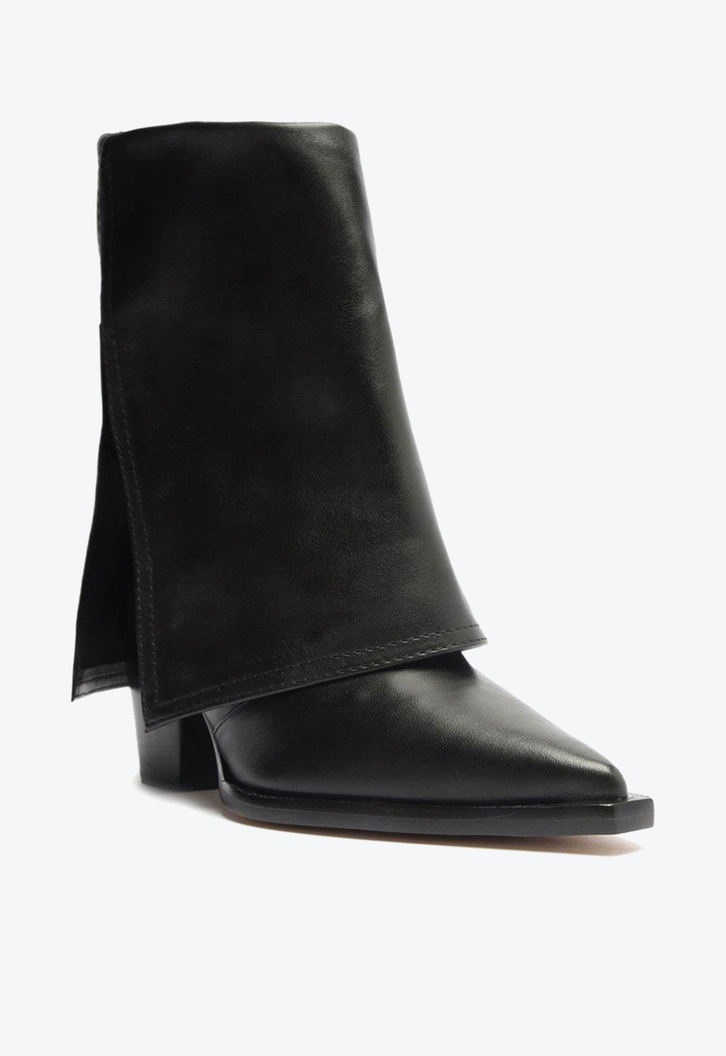 Bota Preta Arezzo Couro Cano Médio Capa Georgia