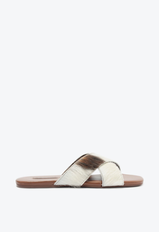 Chinelo Casual Bege E Marrom Schutz Flats