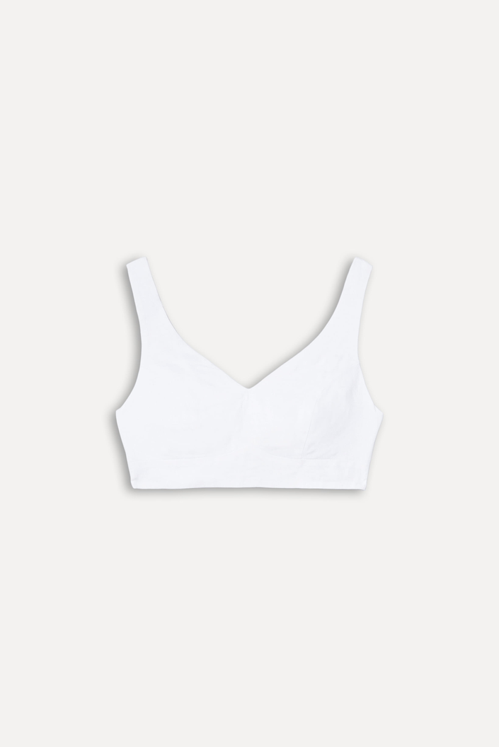 Top Branco Reversa Linho