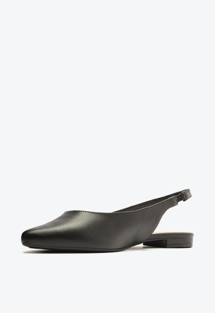 Sapatilha Preta Anacapri Slingback Bico Fino