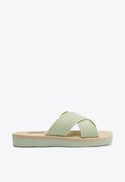 Sandália Flatform Verde Anacapri Tiras Cruzadas Pop