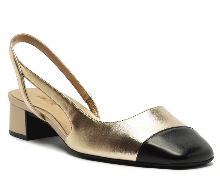 Scarpin Slingback Unilateral Dourado