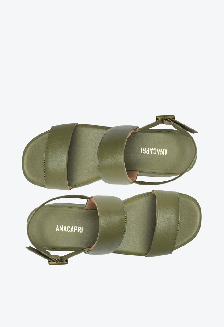 Sandália Flatform Verde Anacapri Mirella Duas Tiras