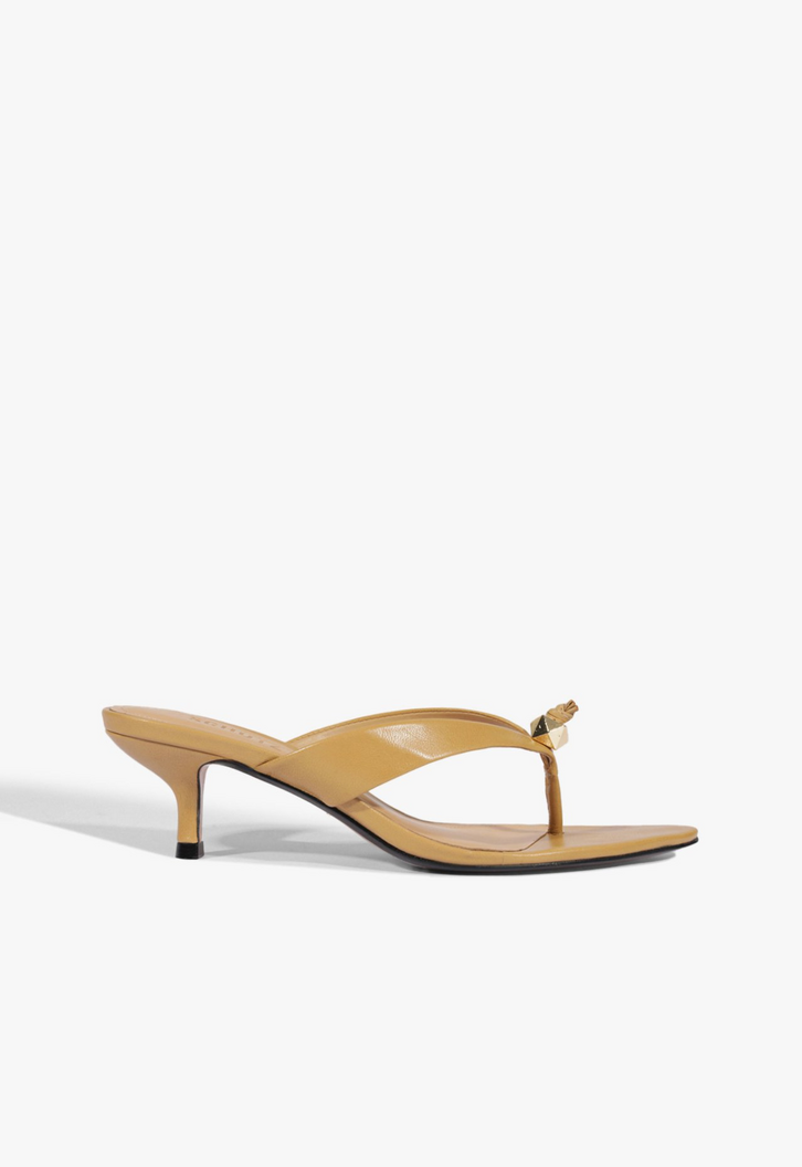 Sandália Mule Couro Marrom