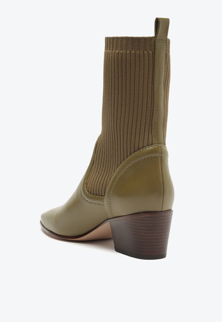 Bota Knit e Couro Verde