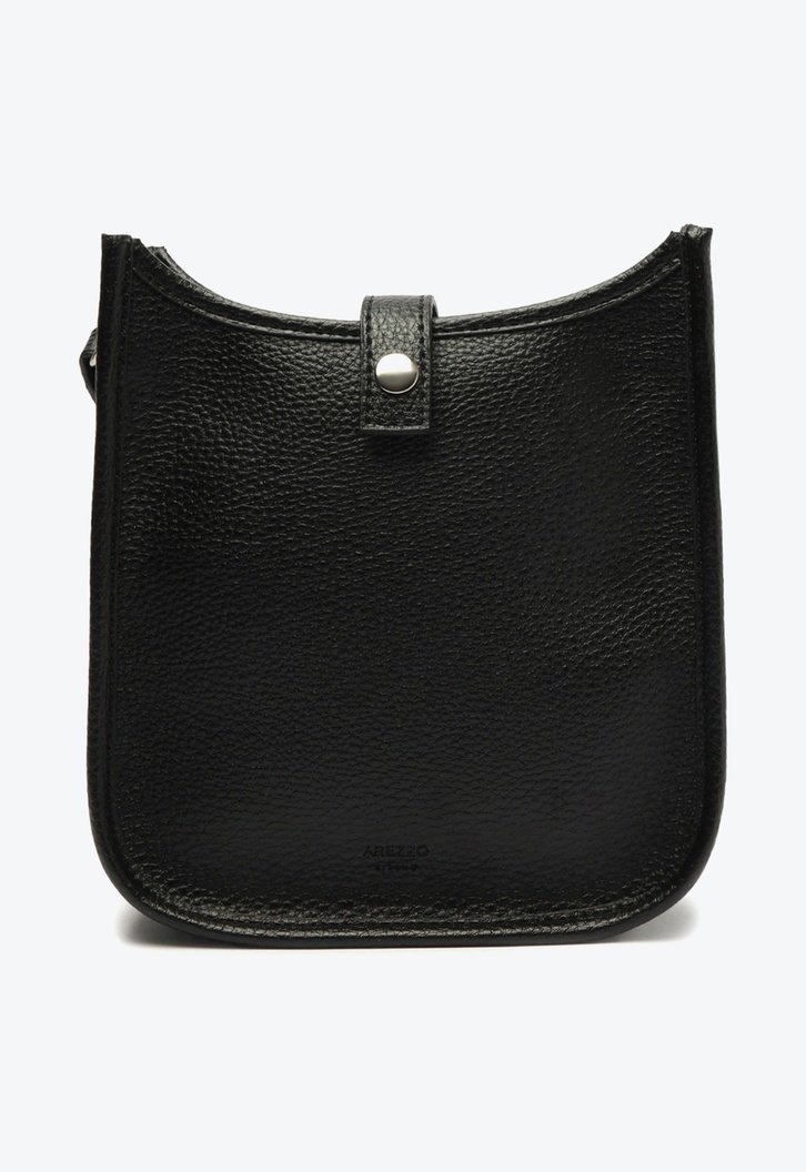 Bolsa Tiracolo Preta Arezzo Média Logo Perfurado