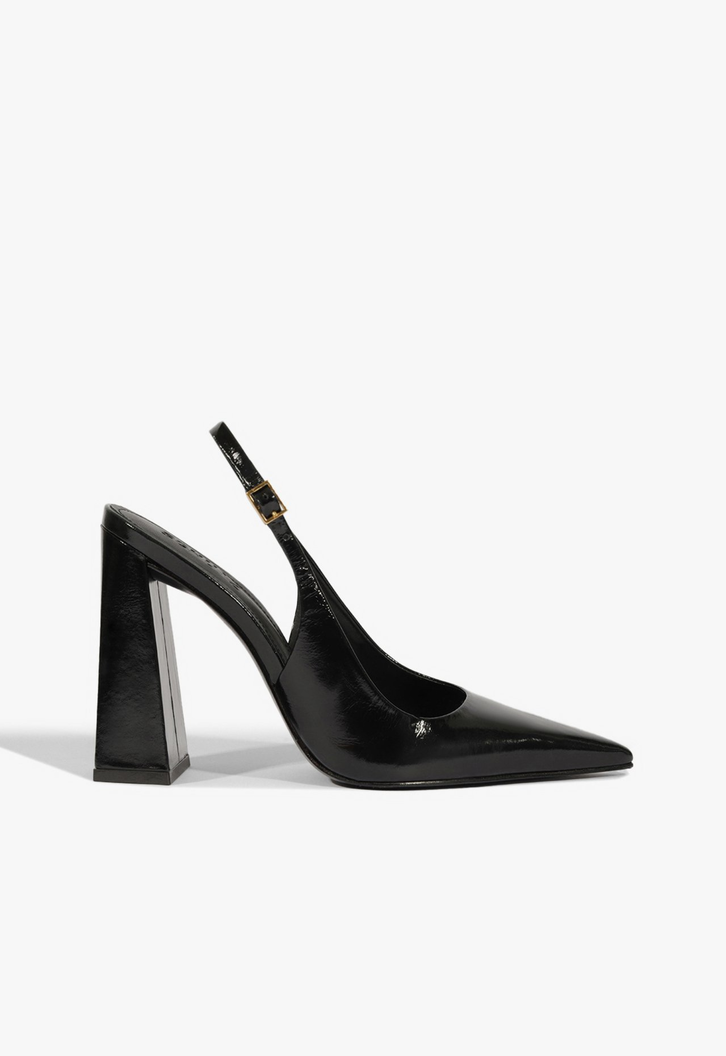 Scarpin Slingback Rhonda Couro Preto