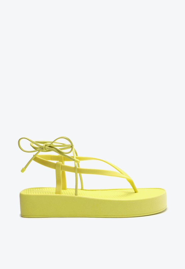Sandália Flatform Amarelo Brizza  Amarração