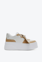 Tenis plataforma couro sales