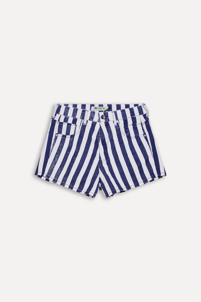 SHORT AZUL REVERSA SARJA STRIPES