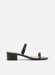 Sandália Preto Arezzo Salto Baixo Tiras Minimal