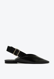 Sapatilha Slingback Bico Fino Fivela Preta