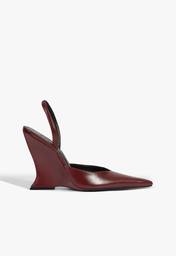 Slingback Couro Vermelho