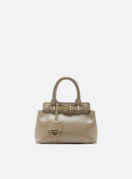 Bolsa Tote Cinza Couro Pequena Bag Charm Victória