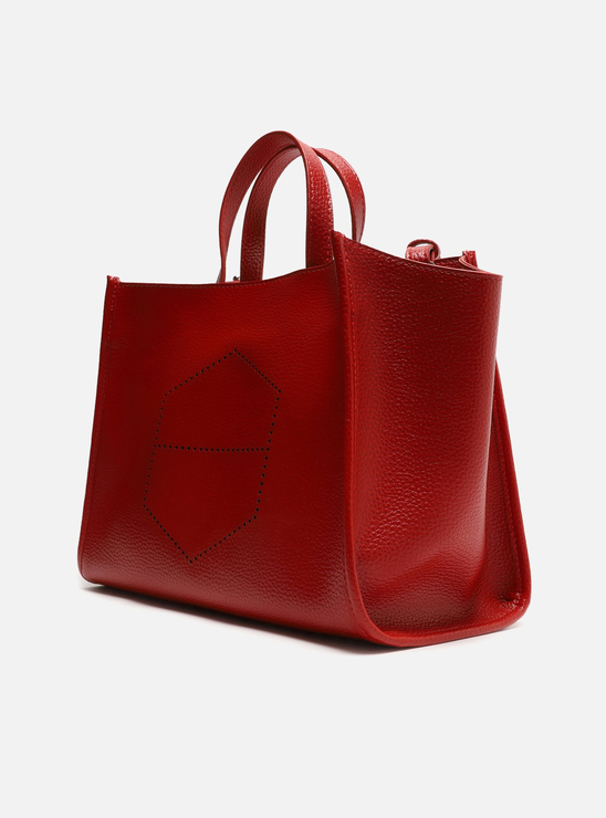 Bolsa Tote Vermelha Grande Logo Perfurado