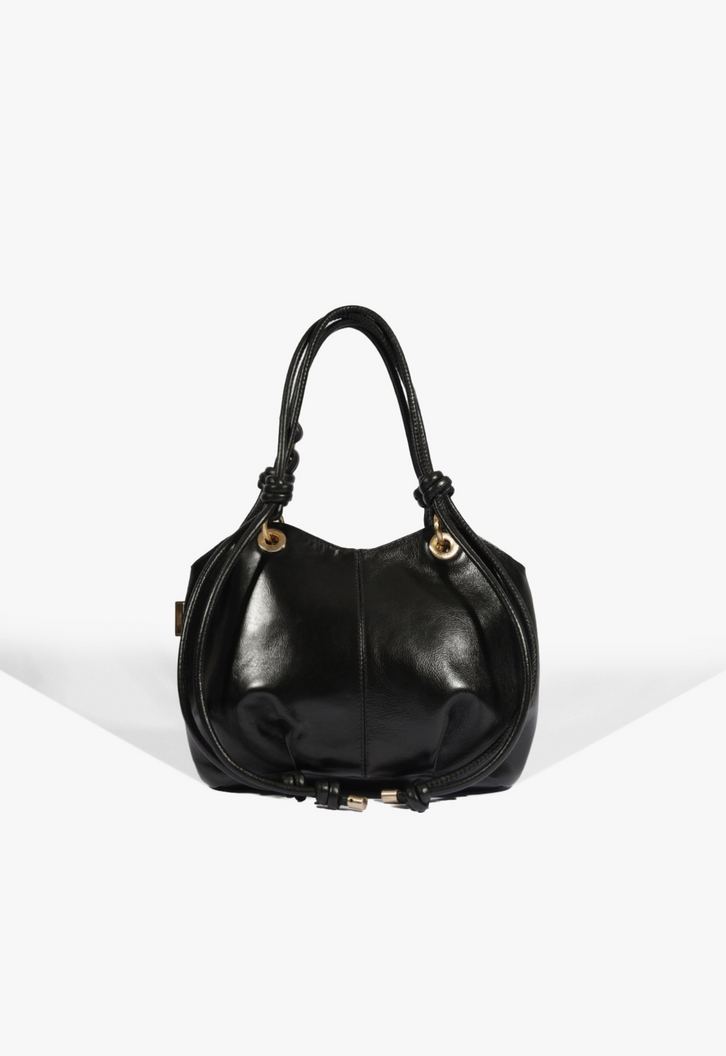 Bolsa Hobo Berry Pequena Couro Preto | ZZ MALL