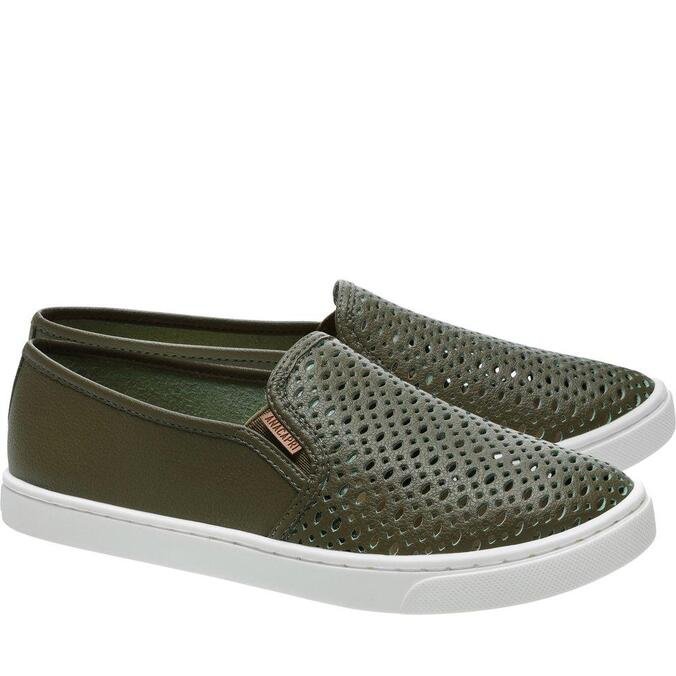 Tênis Slip On Verde Anacapri Básico Militar