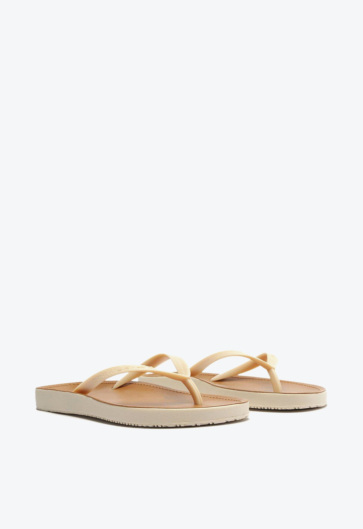 Chinelo De Dedo Off-white Brizza Palmilha Marrom