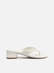 Sandália Branca Arezzo Salto Bloco Flip-Flop