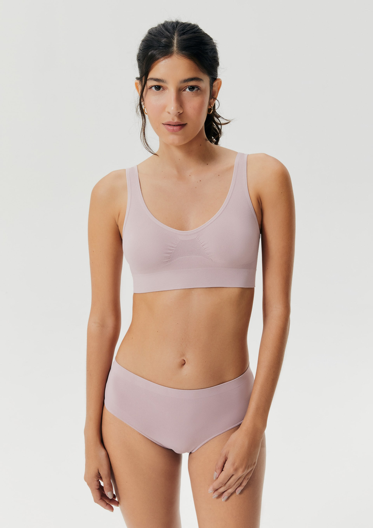 Top Básico Rosa Hering Alças Largas Sem Costura