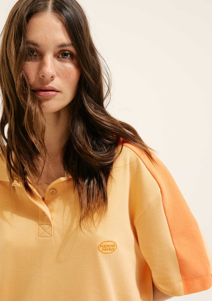 Camisa Polo Laranja Hering Com Bordado Hering + Cosmo