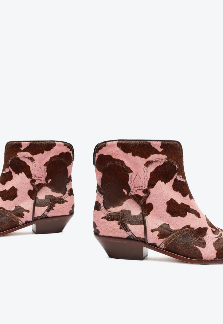 Bota Trendy Western Pelo Rosa e Marrom