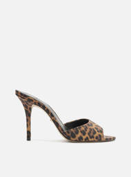 Mule Animal Print Arezzo Salto Alto Fino