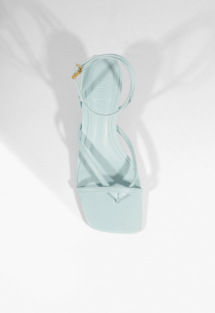 Sandália Bold II Salto Fino Baixo Azul