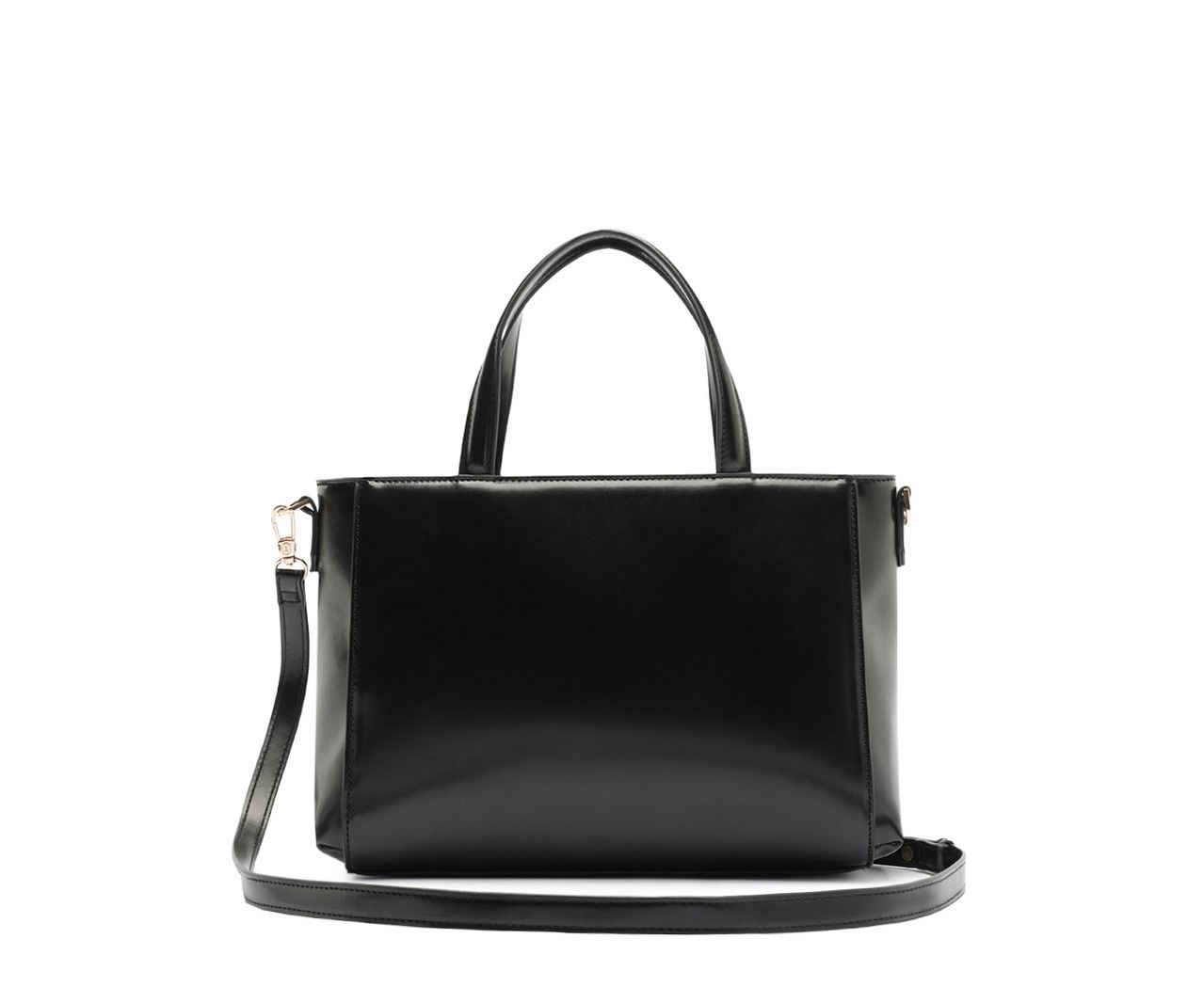 Bolsa Tote Bolso Fechamento Metal Preta | ZZ MALL