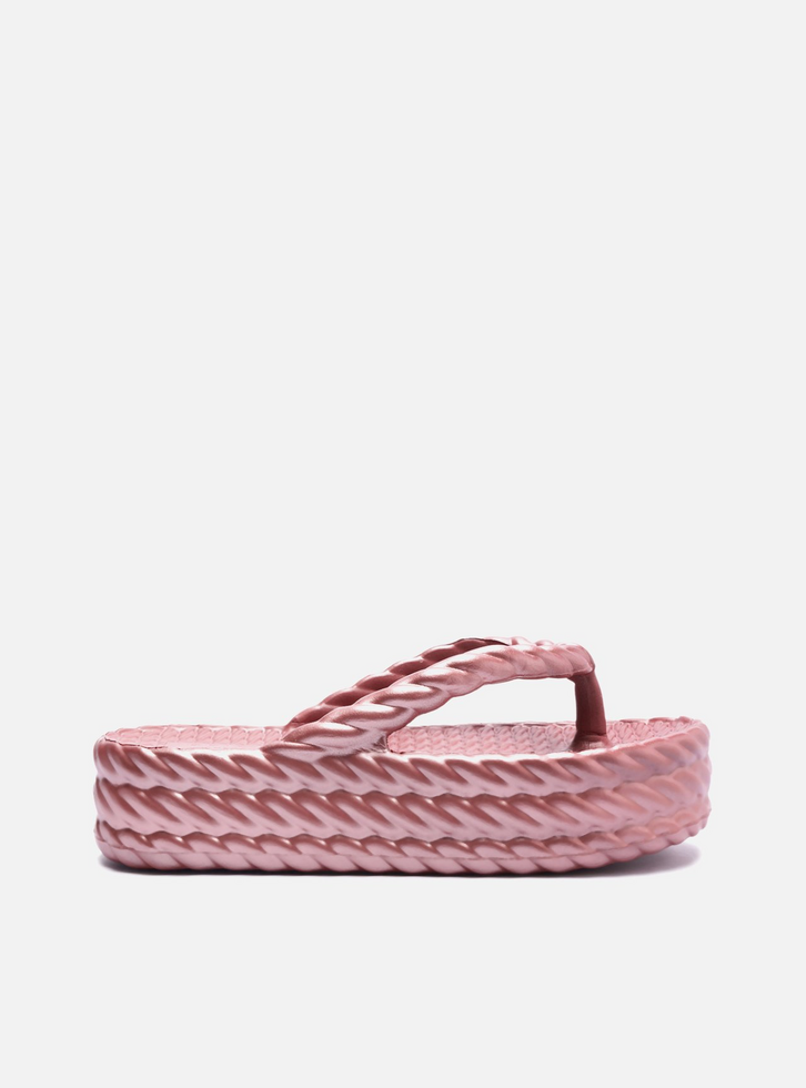 Sandália Rosa Flatform Marrocos Mid