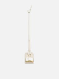 Bag Charm Branco Couro Mini Bolsa Metal