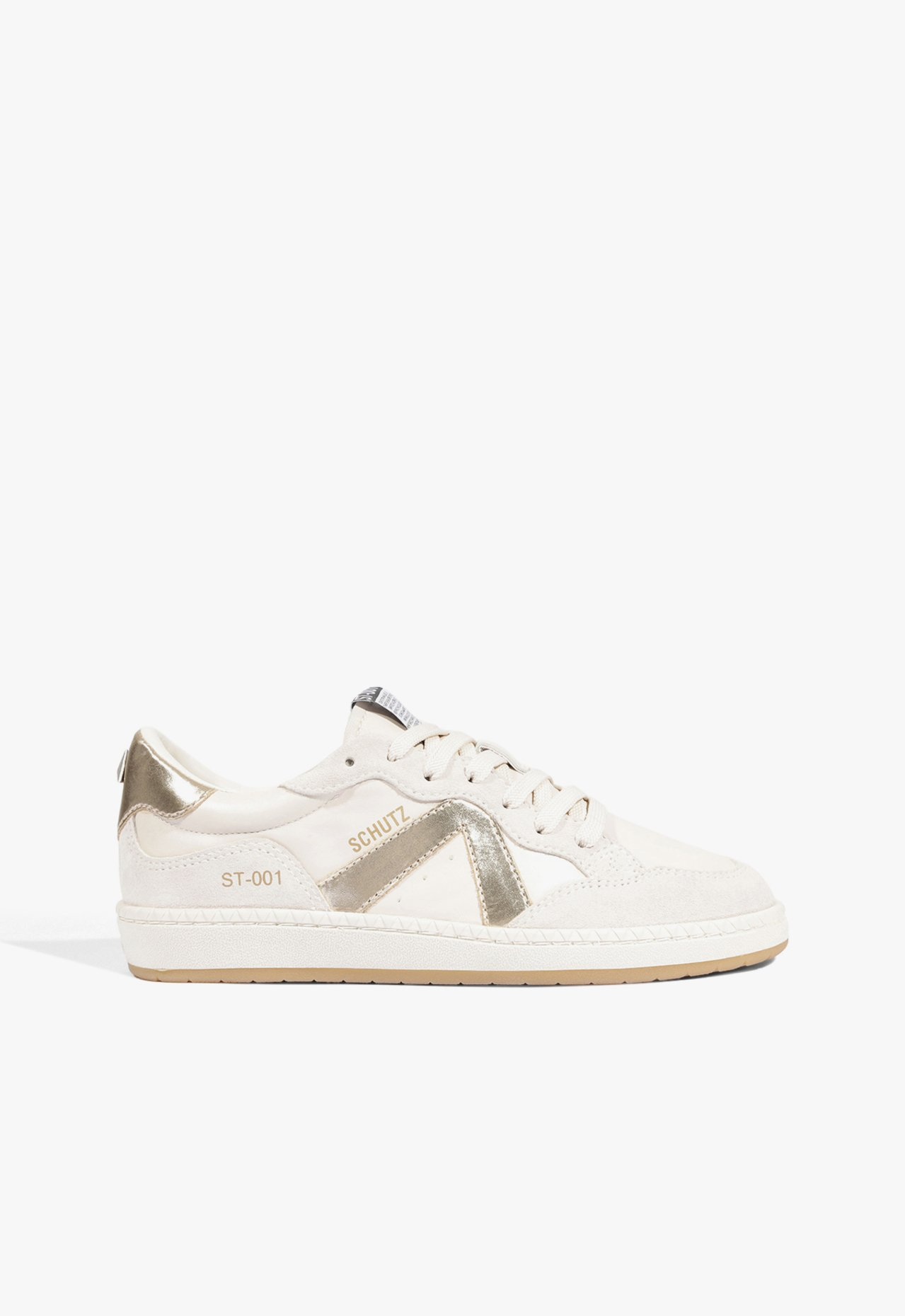 神楽 Tênis ST 001 Couro Off White e Dourado | ZZ MALL