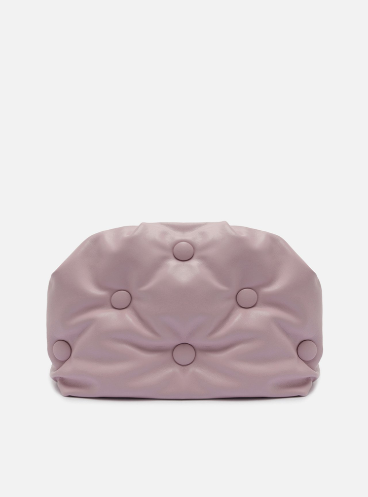 Clutch Lilás Arezzo Couro Média Soft Botões