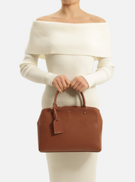 Bolsa Tote Marrom Couro Bella Média