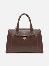 Bolsa Tote Marrom Couro Grande Medalha