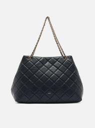 Bolsa Tote Azul Couro Matelassê Gab Grande