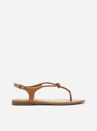 Sandália Rasteira Marrom Arezzo Slim Básica