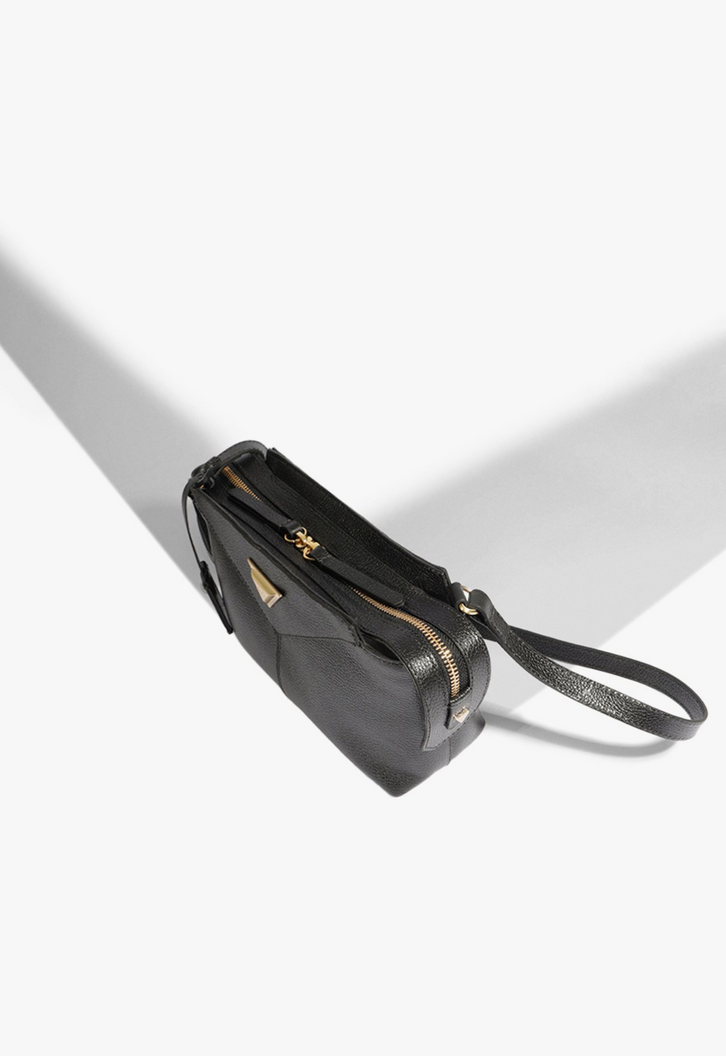Bolsa Tiracolo Kimb Couro Preta | ZZ MALL