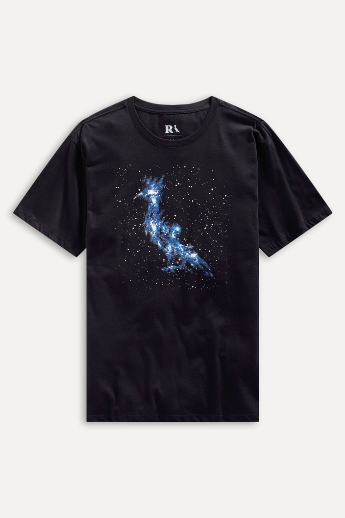 CAMISETA PRETA RESERVA ESTAMPADA PICA PAU NEBULA