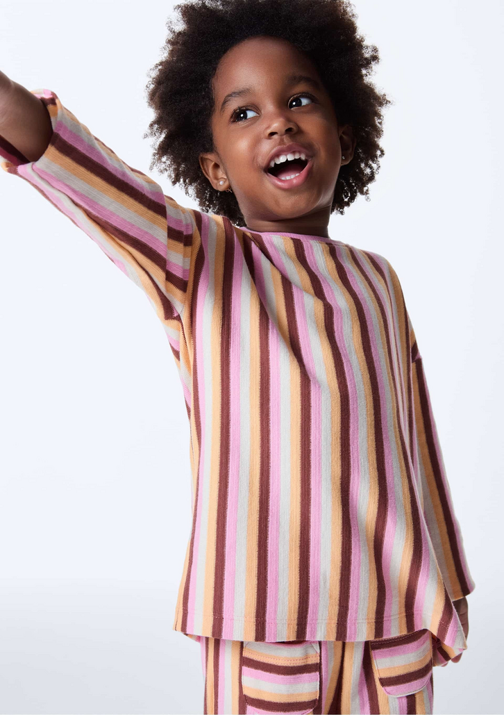Blusa Branco Hering Kids Infantil Menina Fio Tinto Oversized