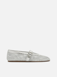 Sapatilha Prata Arezzo Bonéca Tela Fivela