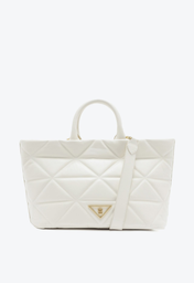 Bolsa Shopping Branca Schutz Grande Poppy Couro