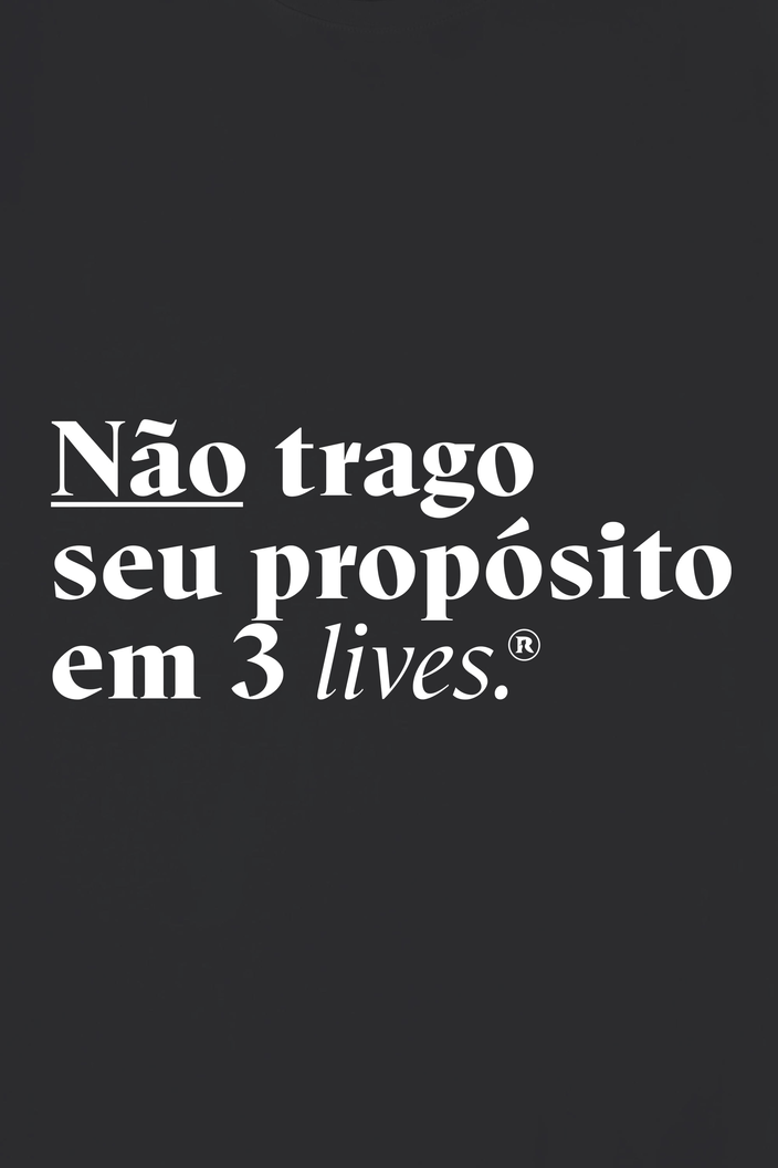 CAMISETA PRETA RESERVA NÃO TRAGO SEU PROPÓSITO